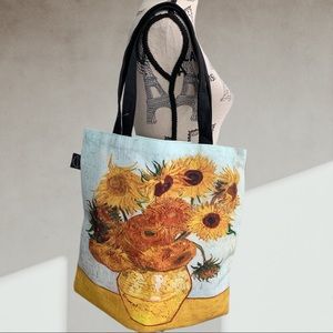 Van Gogh sunflowers art canvas bag
